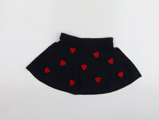 H&M Girls Blue Geometric Cotton Mini Skirt Size 2-3 Years Regular