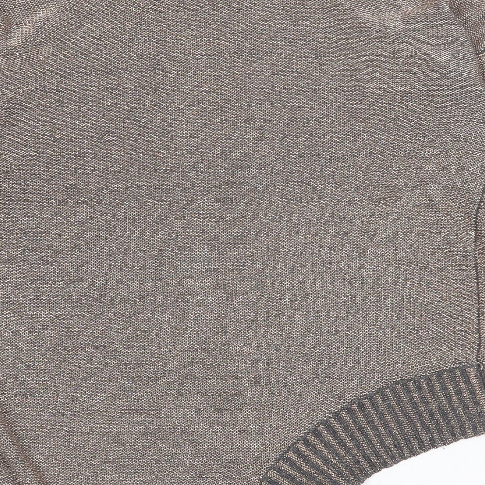River Island Womens Gold Crew Neck Viscose Pullover Jumper Size 10