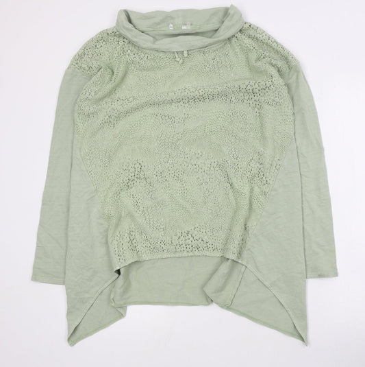 Preworn Womens Green Cotton Pullover Sweatshirt Size M Pullover