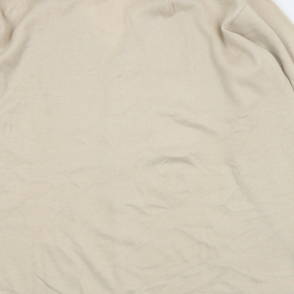 EWM Womens Beige V-Neck Acrylic Cardigan Jumper Size L
