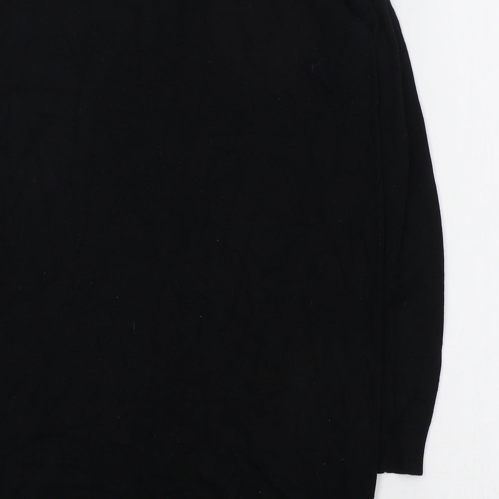 Anthology Womens Black Round Neck Cotton Pullover Jumper Size 12