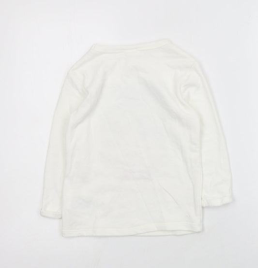 H&M Girls Ivory Cotton Pullover Sweatshirt Size 3-4 Years Pullover