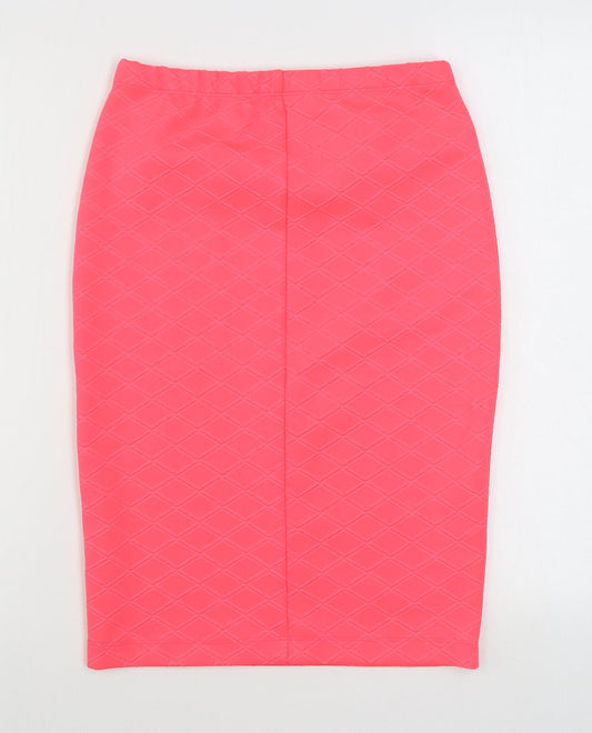 Dunnes Stores Womens Pink Polyester Straight & Pencil Skirt Size S