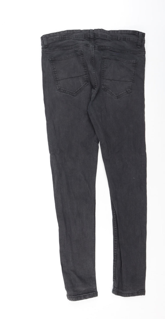 Denim & Co. Womens Grey Cotton Skinny Jeans Size 14 L27 in Regular