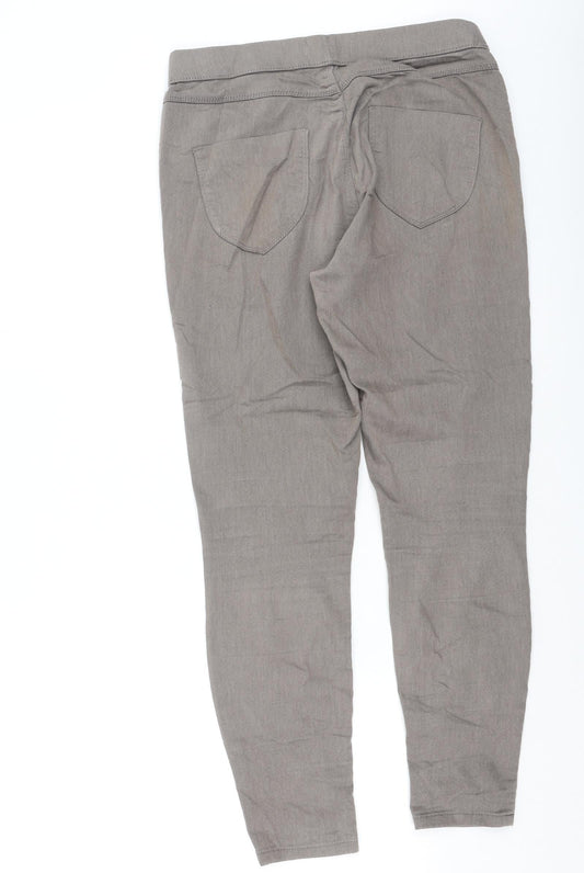 Dorothy Perkins Womens Brown Cotton Trousers Size 12 L27.5 in Regular