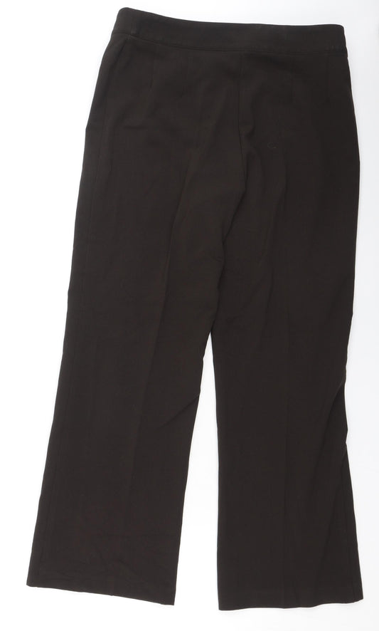 Sarah Hamilton Womens Green Polyester Trousers Size 12 L26.5 in Regular