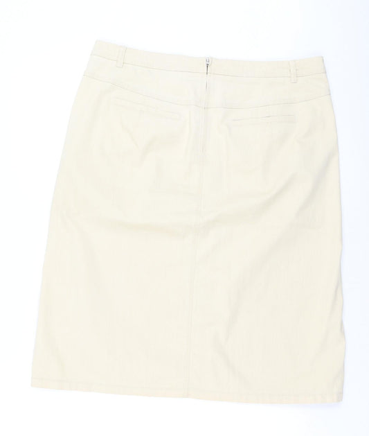Gerry Weber Womens Beige Cotton A-Line Skirt Size 38