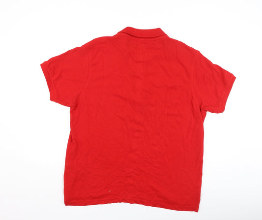Industrialize Mens Red Cotton Polo Size L Collared