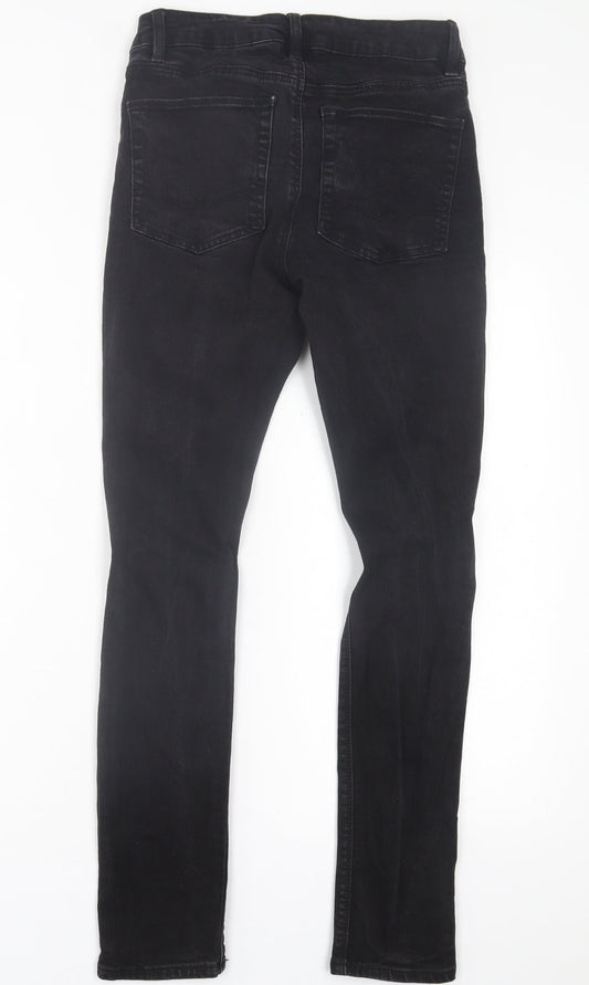 ASOS Mens Black Cotton Skinny Jeans Size 28 in L30 in Regular Button - Short Leg