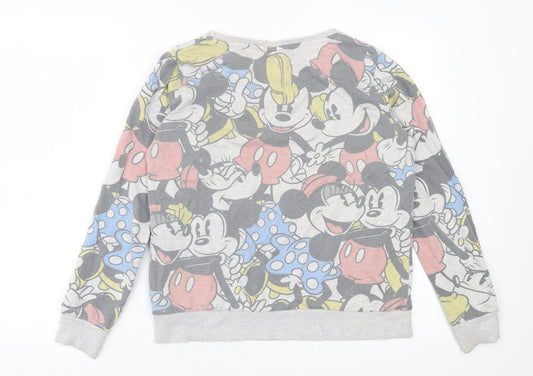 Disney Womens Multicoloured Geometric Polyester Pullover Sweatshirt Size 14 Pullover - Mickey Mouse & Friends