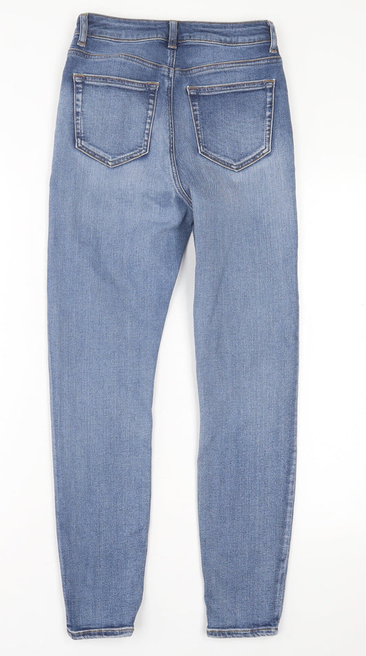 ASOS Womens Blue Cotton Skinny Jeans Size 28 in L30 in Regular Button