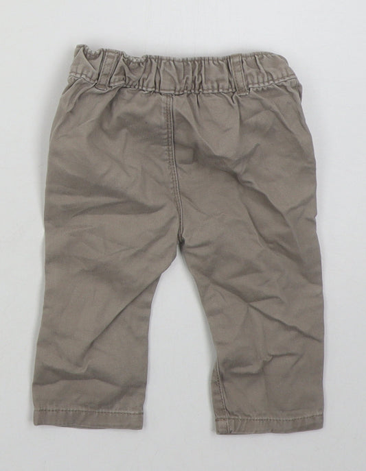 George Boys Beige Cotton Capri Jeans Size 6-9 Months Button