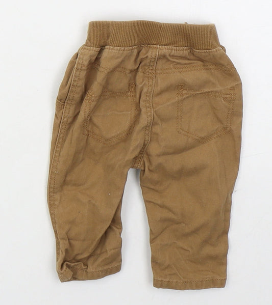 Georgr Boys Brown Cotton Capri Jeans Size 0-3 Months Drawstring