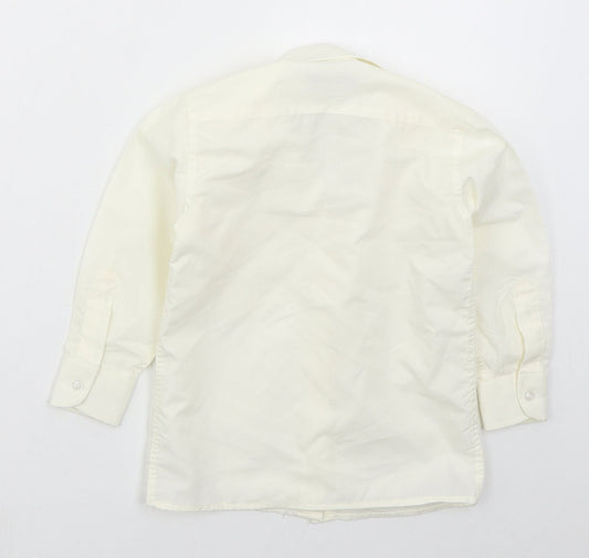 Flamingo Boys Ivory Polyester Basic Button-Up Size 2-3 Years Collared Button