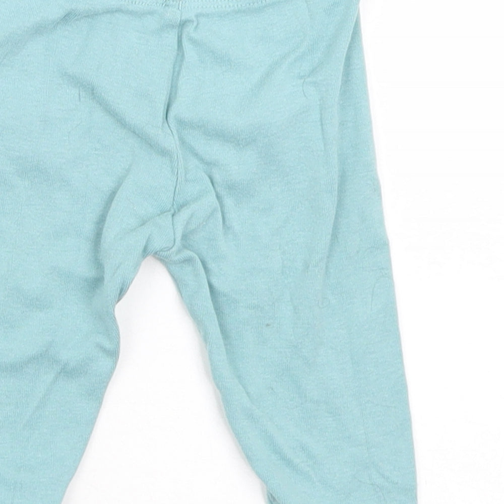 Marks and Spencer Baby Blue Cotton Jogger Leggings Size 3-6 Months