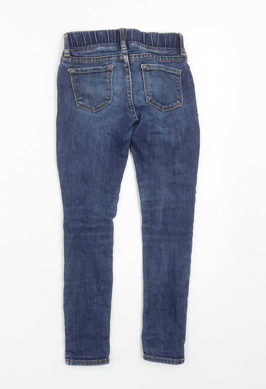 Gap Girls Blue Cotton Straight Jeans Size 7 Years Slim