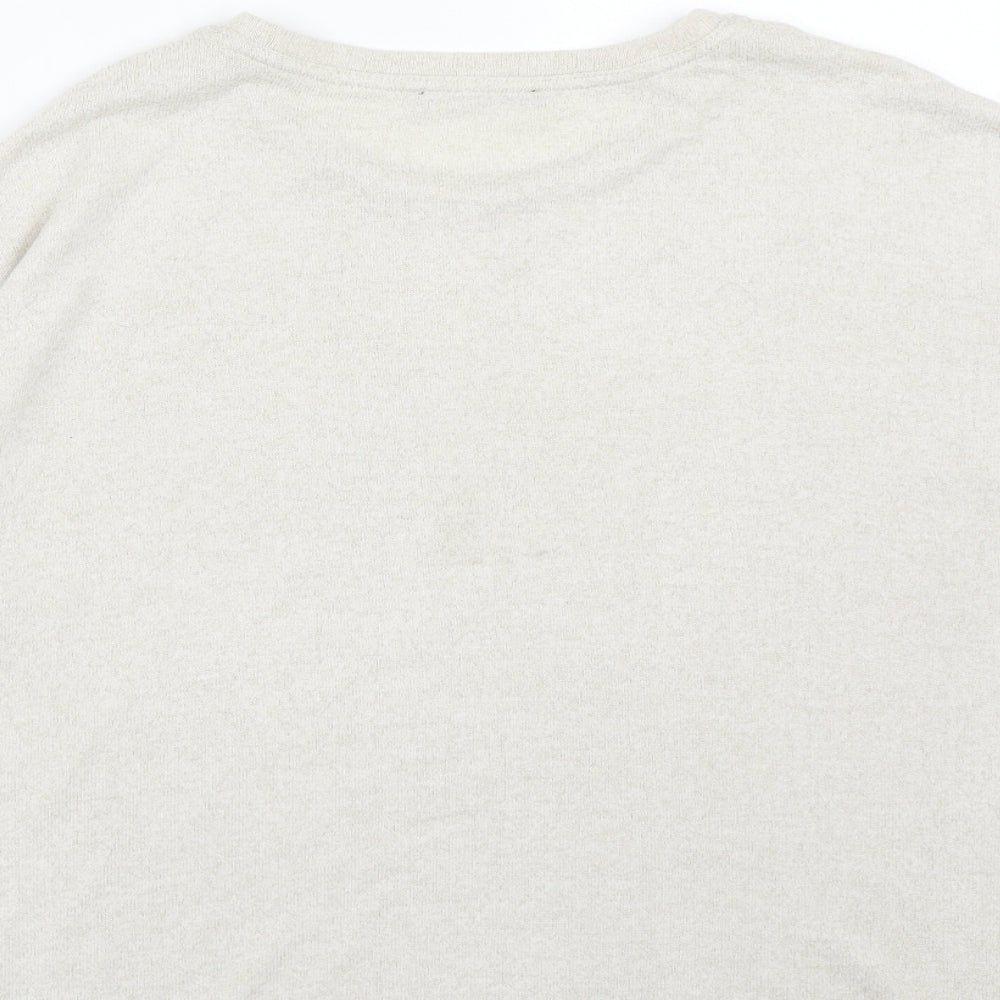 Marks and Spencer Womens Beige Round Neck Viscose Pullover Jumper Size 14