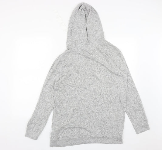 Matalan Womens Grey Viscose Blend Pullover Hoodie Size M Drawstring