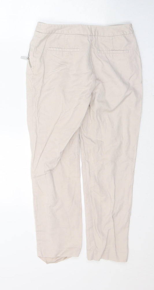 Julien Macdonald Womens Beige Cotton Cropped Jeans Size 8 L23 in Regular Button