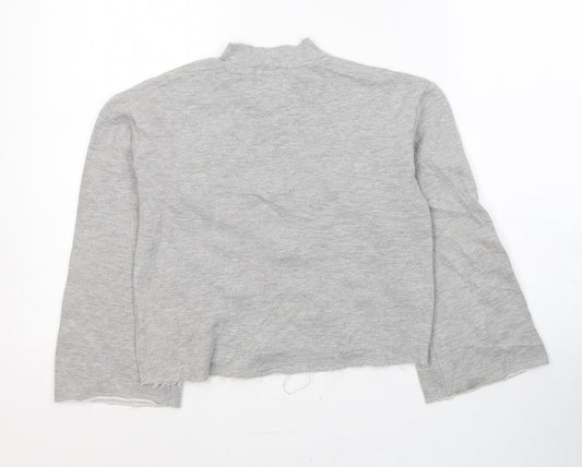 River Island Girls Grey Cotton Pullover Sweatshirt Size 9-10 Years Pullover