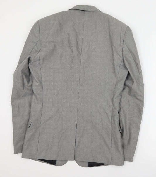 F&F Mens Grey Polyester Jacket Suit Jacket Size M