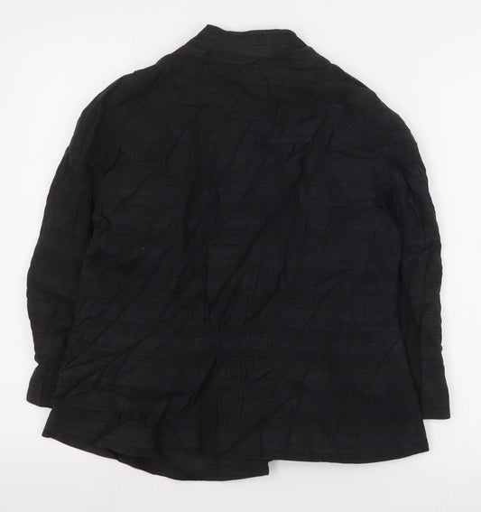 Principles Womens Black Striped Jacket Size 14 Button