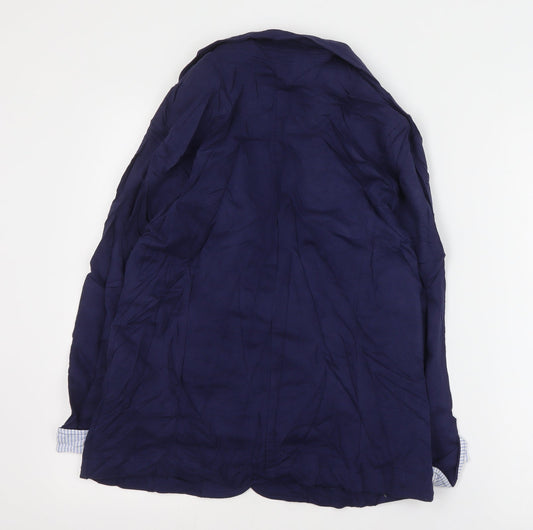 Internacionale Womens Blue Jacket Blazer Size 14 Button