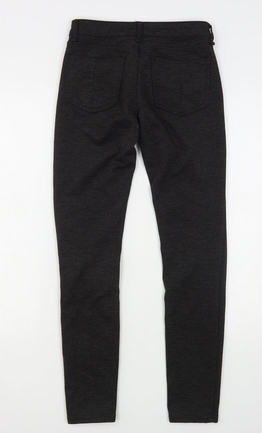Denim & Co. Womens Grey Polyester Trousers Size 6 L28 in Regular