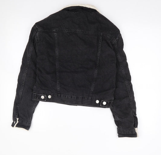 Topshop Womens Black Jacket Coat Size 6 Button