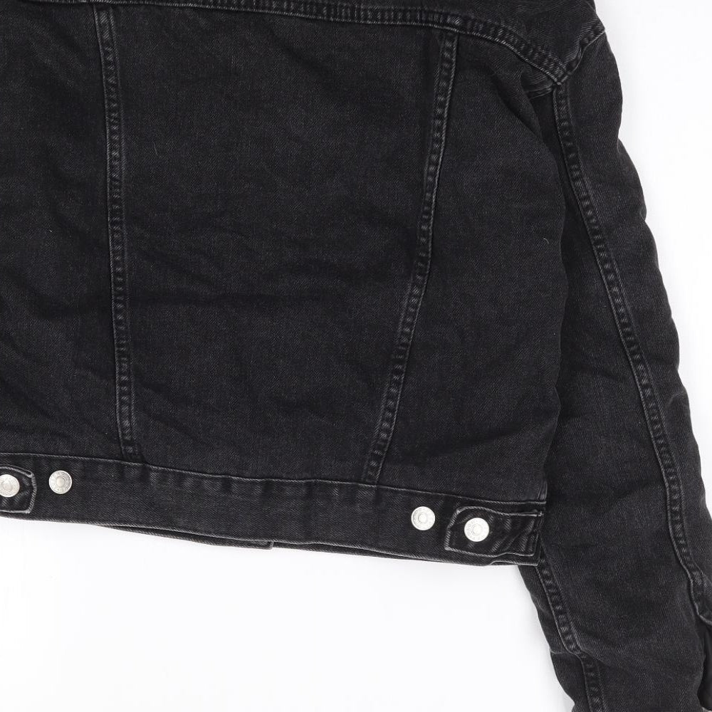 Topshop Womens Black Jacket Coat Size 6 Button