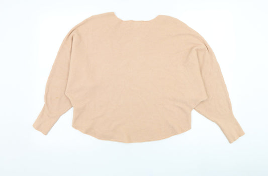 Apricot Womens Orange Round Neck Viscose Pullover Jumper Size 12