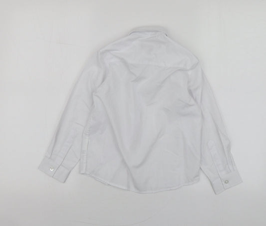 ColinRoss Boys White Polyester Basic Button-Up Size 12 Years Collared