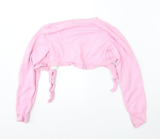 CQ Girls Pink V-Neck Cotton Cardigan Jumper Size 10-11 Years