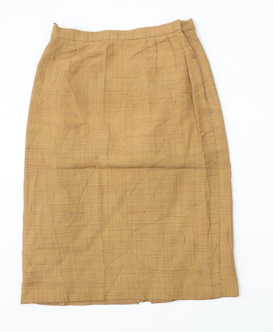 Rensor Womens Beige Polyester Straight & Pencil Skirt Size 28 in