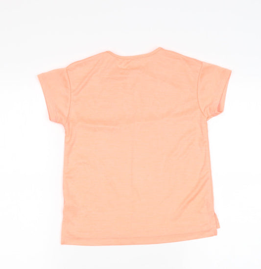 Dunnes Stores Girls Pink Polyester Pullover T-Shirt Size 8-9 Years Round Neck