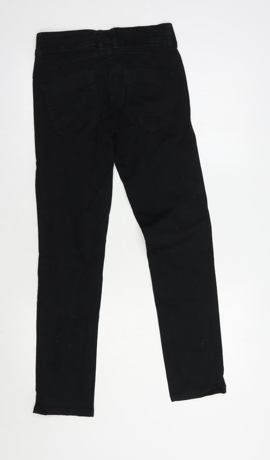 NEXT Girls Black Cotton Skinny Jeans Size 13 Years Regular Button