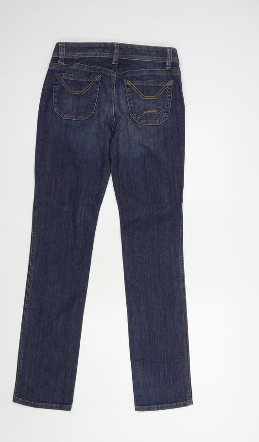 Jeckerson Womens Blue Cotton Straight Jeans Size 28 in L34 in Regular Button