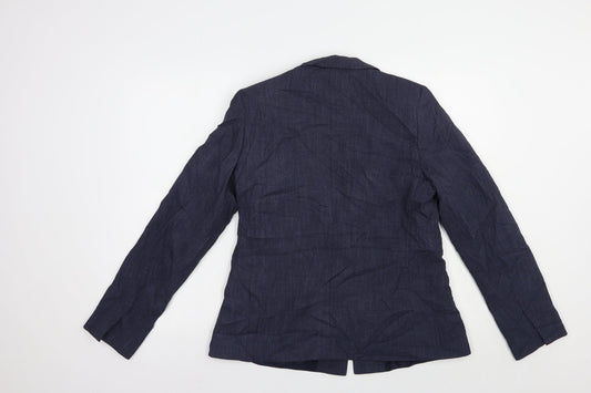 Bay Womens Blue Jacket Blazer Size 14 Button