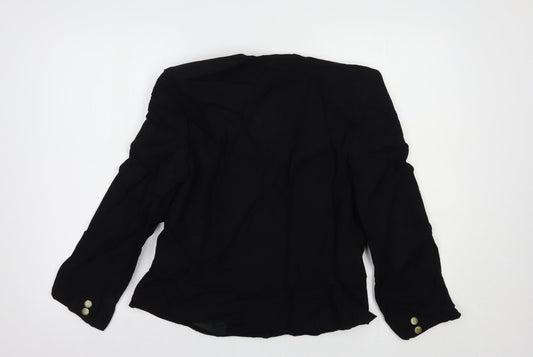 Reldan Womens Black Jacket Blazer Size 14 Button