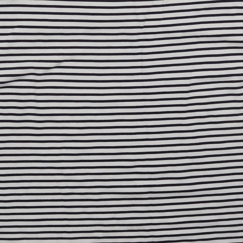 Marks and Spencer Womens White Striped Viscose Pullover Sweatshirt Size 16 Pullover