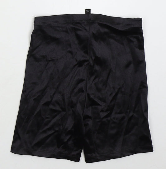 Topshop Womens Black Nylon Biker Shorts Size 8 L5 in Regular