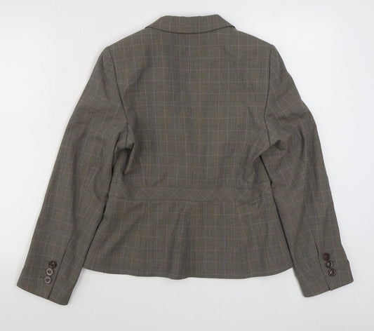 NEXT Womens Brown Plaid Jacket Blazer Size 10 Button