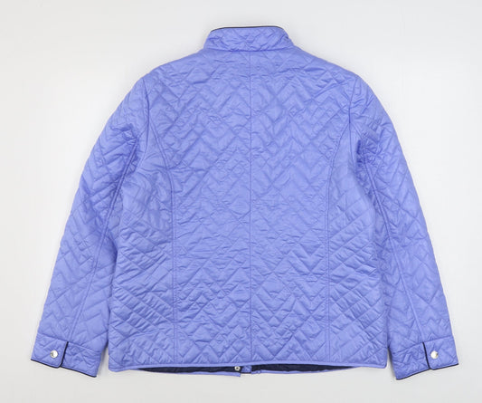 Finesse Womens Purple Quilted Coat Size 12 Zip
