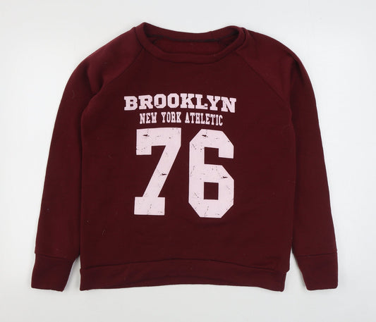 Preworn Womens Red Polyester Pullover Sweatshirt Size S Pullover