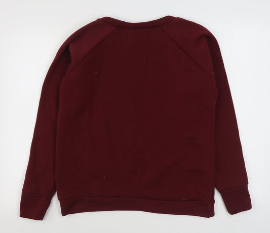 Preworn Womens Red Polyester Pullover Sweatshirt Size S Pullover