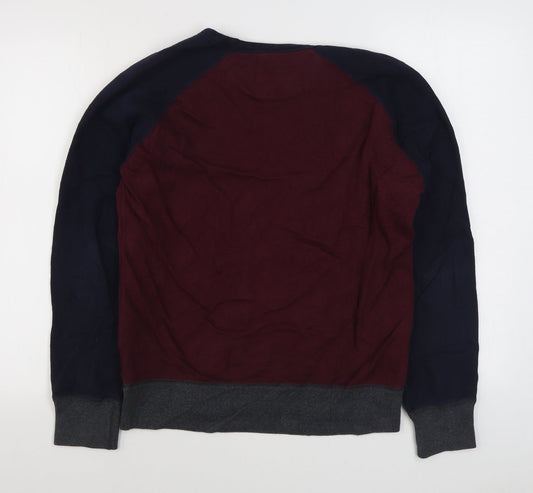 UNI OLO Mens Red Cotton Pullover Sweatshirt Size S