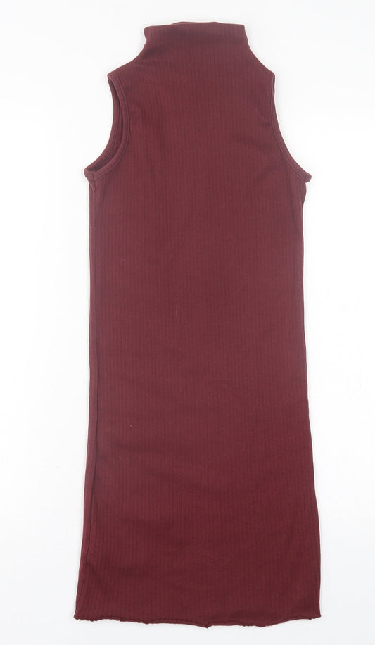 Missguided Womens Purple Polyester Bodycon Size 4 High Neck Pullover