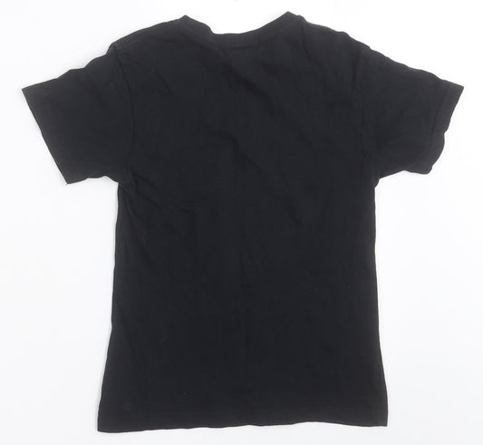 JHK Boys Black Cotton Basic T-Shirt Size 5-6 Years Crew Neck Pullover