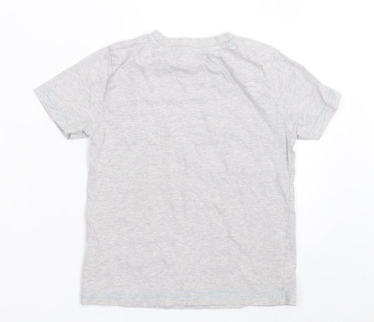 F&F Boys Grey Polyester Basic T-Shirt Size 4-5 Years Crew Neck Pullover