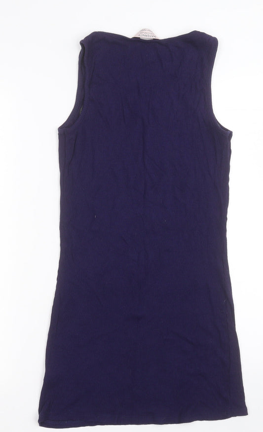 Dorothy Perkins Womens Blue Viscose Bodycon Size 14 Crew Neck Pullover